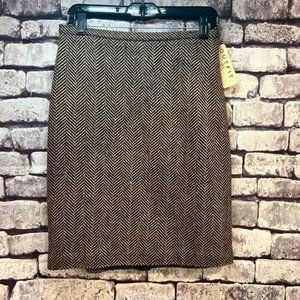 Outfit JPR NWT Brown & Beige Herringbone Pattern Skirt Size 8